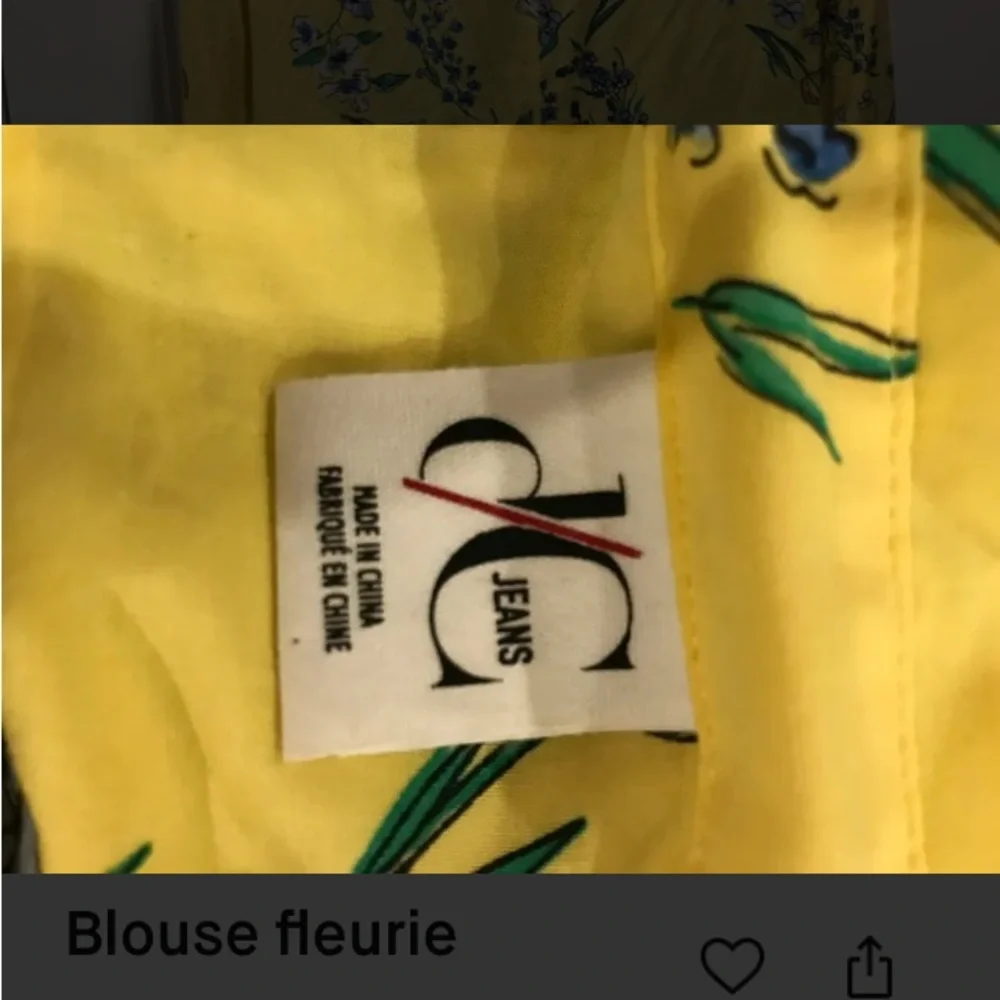 Blouse manche longue jaune fleurie - Picture 4 of 5